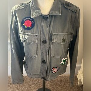 Denim Grey Jean Jacket Coat Size M Petite Mossimo Supply Company